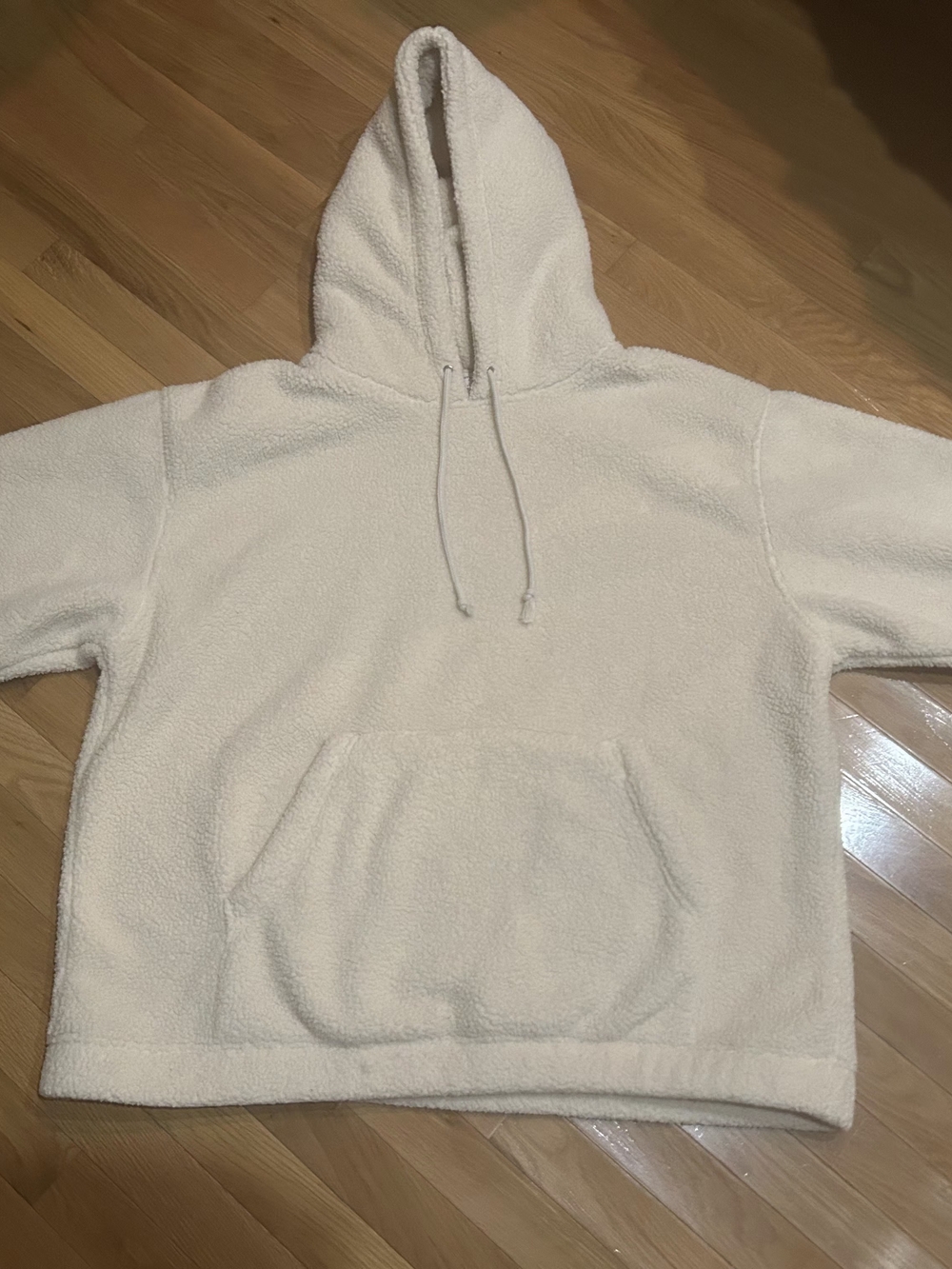 Urban Outfitters Cream Sherpa Pullover Hoodie